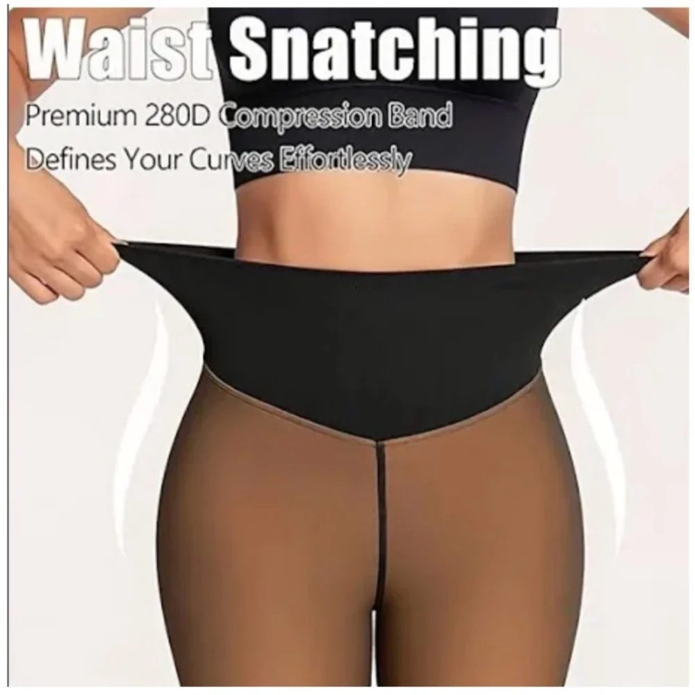 Fleece High-Waist Lined Tights For All Skin Tones XL is SIZE 18-24 NWT
